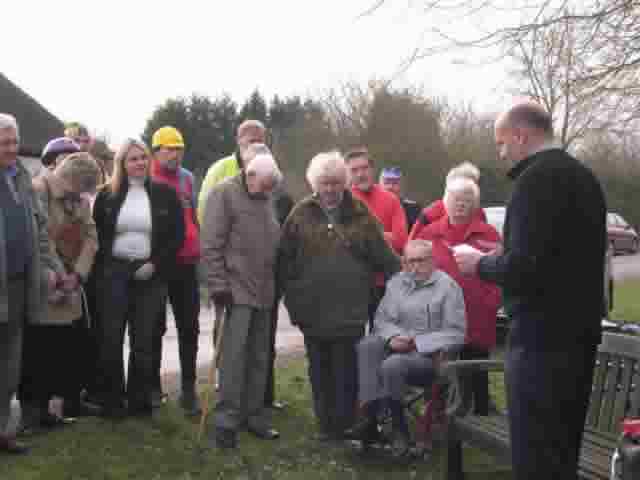 Friends at the scattering of Geoff's ashes at Haffenden Quarter